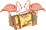 Flamingos & suitcase